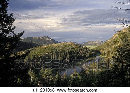 Stock Photo -  Rocky Mountain National Park, CO, Colorado, Scenic view of Cub Lake and the mountains in Rocky Mountain Nat'l Park.. Fotosearch