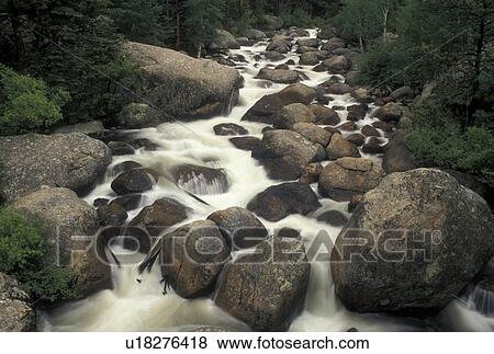 Rocky Mountain National Park, CO, Colorado, Scenic river flowing through Rocky Mountain Nat'l Park. View Large Photo Image Stock Photo - Rocky Mountain National Park, CO, Colorado, Scenic river flowing through Rocky Mountain Nat'l Park.. Fotosearch