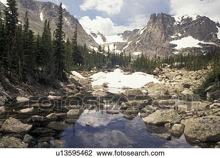 Rocky Mountains, CO, Colorado, Scenic view of the alpine lake in Rocky Mountain National Park. View Large Photo Image Stock Image - Rocky Mountains, CO, Colorado, Scenic view of the alpine lake in Rocky Mountain National Park.. Fotosearch