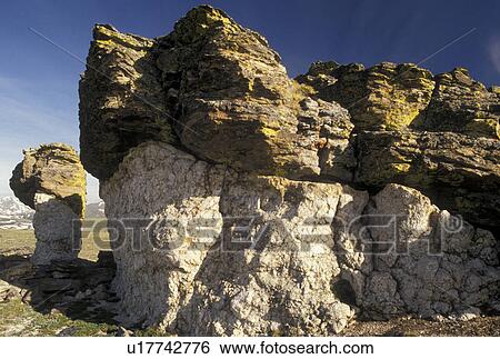 Stock Photograph -  rocky, rugged, erosion, Rocky Mountain National Park, CO, Colorado, Rocks at Tundra Nature Trail in Rocky Mountain Nat'l Park.. Fotosearch