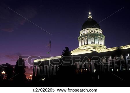 Salt Lake City, State Capitol, UT, Utah, The State Capitol Building illuminated at night in Salt Lake City. View Large Photo Image Stock Photography - Salt Lake City, State Capitol, UT, Utah, The State Capitol Building illuminated at night in Salt Lake City. . Fotosearch