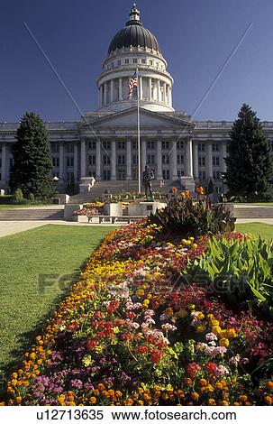 Salt Lake City, UT, State Capitol, Utah, Colorful flowers decorate the grounds of The State Capitol in Salt Lake City. View Large Photo Image Stock Photography - Salt Lake City, UT, State Capitol, Utah, Colorful flowers decorate the grounds of The State Capitol in Salt Lake City. . Fotosearch