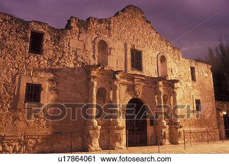 San Antonio, The Alamo, TX, Texas, The Alamo, Mission San Antonio de Valero, is illuminated at night in San Antonio. View Large Photo Image Stock Image - San Antonio, The Alamo, TX, Texas, The Alamo, Mission San Antonio de Valero, is illuminated at night in San Antonio. . Fotosearch