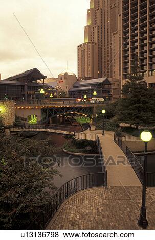 Stock Photo -  San Antonio, TX, Texas, Paseo Del Rio, The Riverwalk, in downtown San Antonio. . Fotosearch
