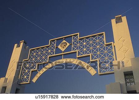 Stock Photo -  Sarasota, FL, Gulf of Mexico, Florida, Gateway sign to Sarasota Bayfront in Sarasota.. Fotosearch