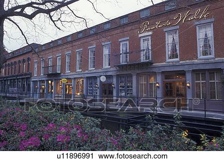 Savannah, GA, Georgia, Shops along Factor's Walk on Bay Street in Savannah. View Large Photo Image Stock Image - Savannah, GA, Georgia, Shops along Factor's Walk on Bay Street in Savannah. . Fotosearch