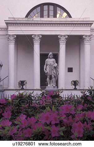 Stock Image -  Savannah, GA, Georgia, Telfair Academy of Arts & Sciences in Savannah in the spring. . Fotosearch
