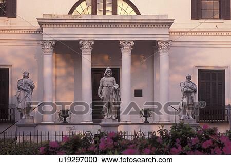 Stock Image -  Savannah, GA, Georgia, Telfair Academy of Arts & Sciences in Savannah in the spring. . Fotosearch