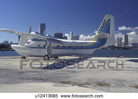 seaplane, Miami, FL, Florida, Atlantic Ocean, Chalk's Seaplane on Watson Island on Biscayne Bay in Miami. View Large Photo Image Stock Photography - seaplane, Miami, FL, Florida, Atlantic Ocean, Chalk's Seaplane on Watson Island on Biscayne Bay in Miami.. Fotosearch