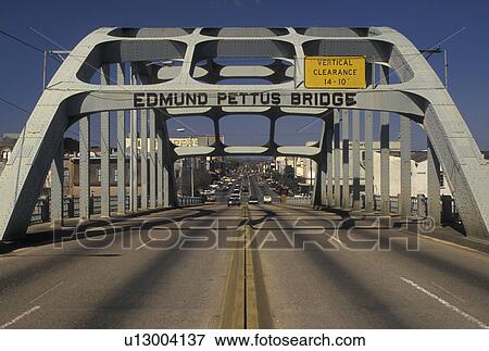 Selma, Edmund Pettus Bridge, Alabama, AL, Edmund Pettus Bridge famous for the Selma-to-Montgomery voting rights march lead by Martin Luther King Jr. in Selma. View Large Photo Image Stock Photo - Selma, Edmund Pettus Bridge, Alabama, AL, Edmund Pettus Bridge famous for the Selma-to-Montgomery voting rights march lead by Martin Luther King Jr. in Selma.. Fotosearch