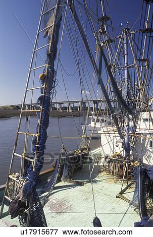 Stock Photo -  shrimp boat, Tybee Island, GA, Georgia. Fotosearch