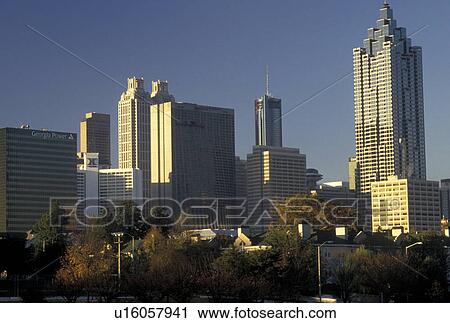 skyline, Atlanta, GA, Georgia, Skyline of downtown Atlanta. View Large Photo Image Stock Image - skyline, Atlanta, GA, Georgia, Skyline of downtown Atlanta.. Fotosearch