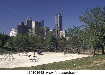 skyline, Atlanta, GA, Georgia, Skyline of Atlanta from the playground at Bedford Pine Park. View Large Photo Image Stock Photo - skyline, Atlanta, GA, Georgia, Skyline of Atlanta from the playground at Bedford Pine Park.. Fotosearch