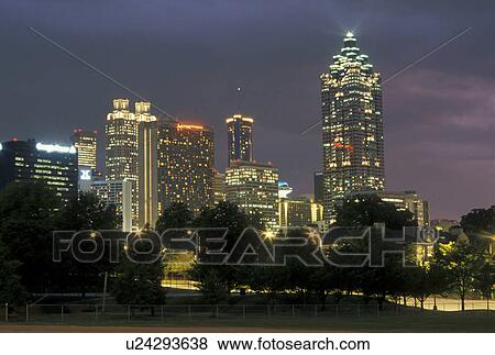 skyline, Atlanta, GA, Georgia, The downtown skyline of Atlanta at sunset. View Large Photo Image Stock Photo - skyline, Atlanta, GA, Georgia, The downtown skyline of Atlanta at sunset.. Fotosearch