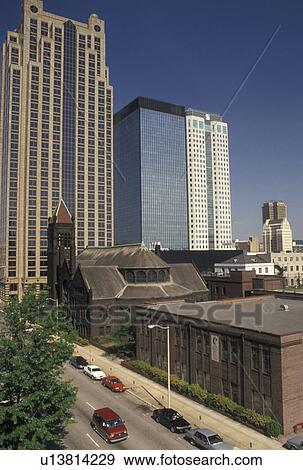 Stock Photo -  skyline, Birmingham, AL, Alabama, Skyline of downtown Birmingham.. Fotosearch