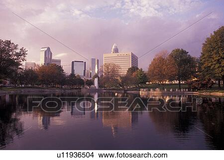 skyline, Charlotte, NC, North Carolina, Downtown skyline of Charlotte reflecting in a pond at Marshall Park. View Large Photo Image Picture -  skyline, Charlotte, NC, North Carolina, Downtown skyline of Charlotte reflecting in a pond at Marshall Park.. Fotosearch