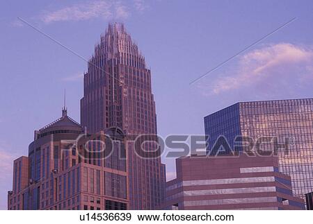 Stock Photo -  skyline, Charlotte, NC, North Carolina, Skyline of downtown Charlotte.. Fotosearch