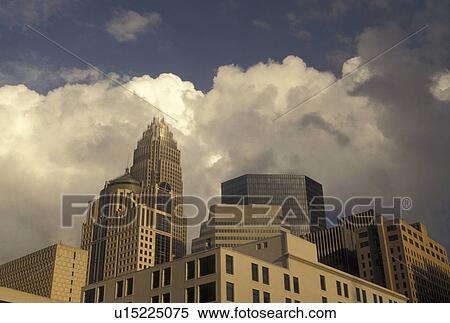 Stock Photography -  skyline, Charlotte, NC, North Carolina, Skyline of downtown Charlotte.. Fotosearch