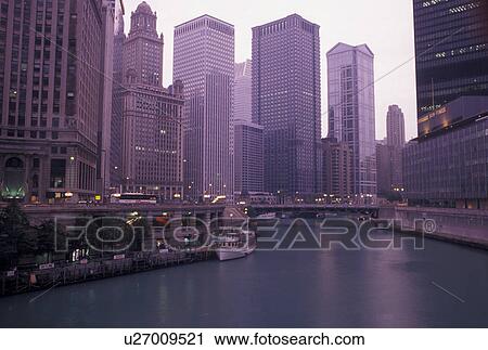 skyline, Chicago, IL, Chicago River, Illinois, Downtown skyline of Chicago along the Chicago River. View Large Photo Image Stock Image - skyline, Chicago, IL, Chicago River, Illinois, Downtown skyline of Chicago along the Chicago River.. Fotosearch