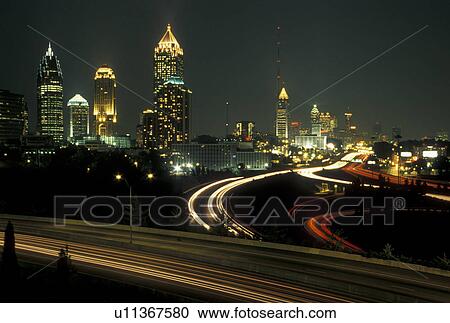 skyline, expressway, Atlanta, GA, Georgia, Downtown skyline of Atlanta and I-85 and I-75 in the evening. View Large Photo Image Stock Image - skyline, expressway, Atlanta, GA, Georgia, Downtown skyline of Atlanta and I-85 and I-75 in the evening.. Fotosearch