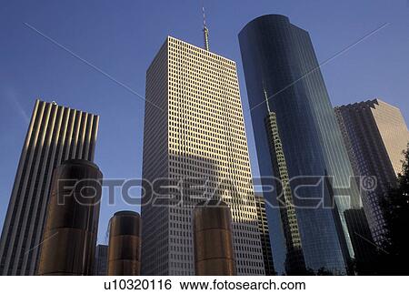 Stock Photograph -  skyline, Houston, TX, Texas, Skyline of downtown Houston.. Fotosearch