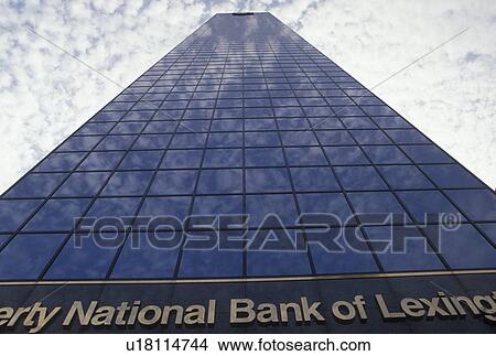 skyscraper, Lexington, KY, Kentucky, Looking up at the tall blue glass of the Liberty National Bank of Lexington building in downtown Lexington. View Large Photo Image Picture - skyscraper, Lexington, KY, Kentucky, Looking up at the tall blue glass of the Liberty National Bank of Lexington building in downtown Lexington.. Fotosearch