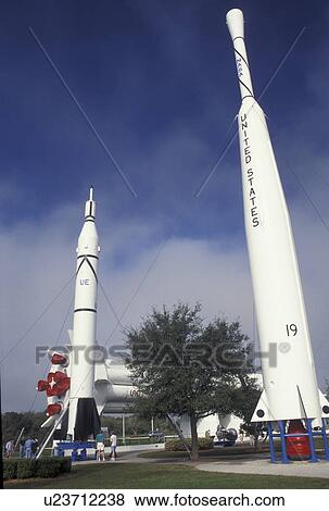spacecraft, Kennedy Space Center, FL, Florida, Spaceport USA, Rocket Garden at Kennedy Space Center on Merritt Island. View Large Photo Image Stock Photo - spacecraft, Kennedy Space Center, FL, Florida, Spaceport USA, Rocket Garden at Kennedy Space Center on Merritt Island.. Fotosearch