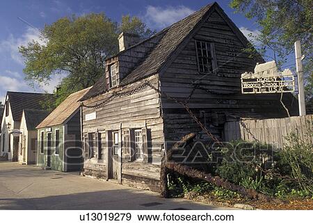 Stock Photo -  St. Augustine, FL, Florida, Oldest Wooden Schoolhouse in The Old City in Saint Augustine.. Fotosearch