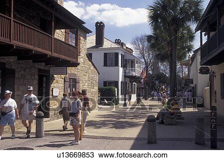 St. Augustine, FL, Florida, Shops along St. George Street in The Old City in Saint Augustine. View Large Photo Image Stock Image - St. Augustine, FL, Florida, Shops along St. George Street in The Old City in Saint Augustine.. Fotosearch