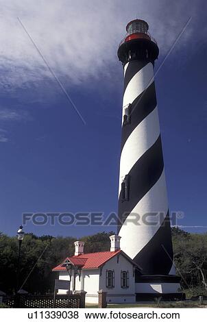 St. Augustine, FL, Florida, St. Augustine Lighthouse on Anastasia Island in Saint Augustine. View Large Photo Image Stock Photo - St. Augustine, FL, Florida, St. Augustine Lighthouse on Anastasia Island in Saint Augustine.. Fotosearch