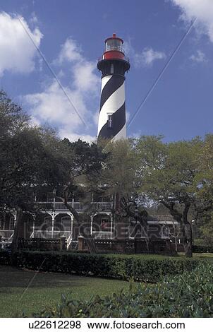 Stock Photo -  St. Augustine, FL, Florida, St. Augustine Lighthouse and Museum on Anastasia Island in Saint Augustine.. Fotosearch