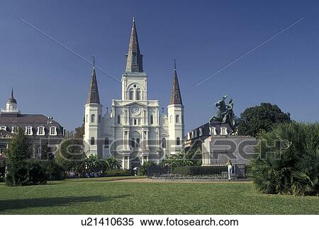 St. Louis Cathedral, New Orleans, LA, French Quarter, Louisiana, Saint Louis Cathedral at Jackson Square in New Orleans. View Large Photo Image Stock Photography - St. Louis Cathedral, New Orleans, LA, French Quarter, Louisiana, Saint Louis Cathedral at Jackson Square in New Orleans. . Fotosearch