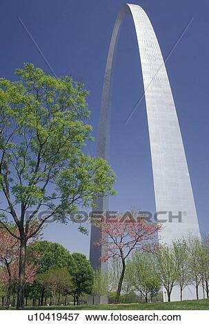 St. Louis, Gateway Arch, MO, Missouri, The Gateway Arch, Jefferson National Expansion Memorial, in Saint Louis in the spring. Gateway to the West. View Large Photo Image Stock Photo - St. Louis, Gateway Arch, MO, Missouri, The Gateway Arch, Jefferson National Expansion Memorial, in Saint Louis in the spring. Gateway to the West.. Fotosearch