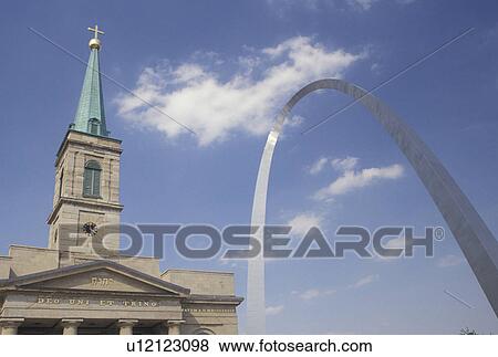 St. Louis, MO, Missouri, Old Cathedral and Gateway Arch in downtown Saint Louis. View Large Photo Image Stock Photo - St. Louis, MO, Missouri, Old Cathedral and Gateway Arch in downtown Saint Louis.. Fotosearch