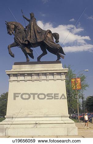 St. Louis, MO, Missouri, Statue of St. Louis the Crusader in Forest Park in Saint Louis. View Large Photo Image Stock Photo - St. Louis, MO, Missouri, Statue of St. Louis the Crusader in Forest Park in Saint Louis.. Fotosearch