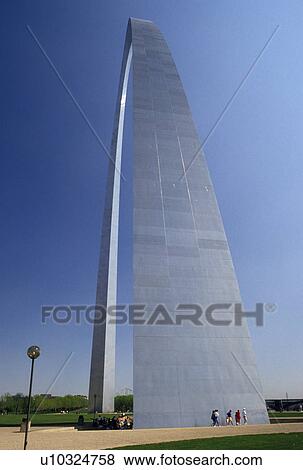 Stock Photo -  St. Louis, MO, Missouri, The Gateway Arch, Jefferson National Expansion Memorial, in Saint Louis. Gateway to the West.. Fotosearch