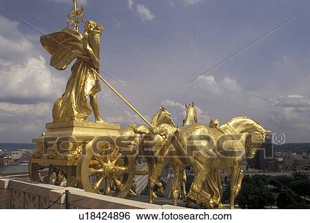 St. Paul, MN, State Capitol, State House, Minnesota, Twin Cities, The Progress of the State gold chariot statue representing prosperity under the dome of the Minnesota State Capitol building in the capital city of Saint Paul. View Large Photo Image Stock Photograph - St. Paul, MN, State Capitol, State House, Minnesota, Twin Cities, The Progress of the State gold chariot statue representing prosperity under the dome of the Minnesota State Capitol building in the capital city of Saint Paul.. Fotosearch