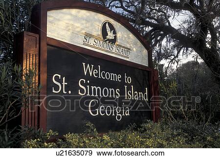 St. Simons Island, GA, Golden Isles, Georgia, Welcome sign to Saint Simons Island in Georgia. View Large Photo Image Stock Photo - St. Simons Island, GA, Golden Isles, Georgia, Welcome sign to Saint Simons Island in Georgia.. Fotosearch