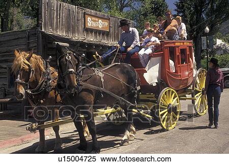 stage coach, Jackson, WY, Wyoming, A stage coach carries tourists through downtown Jackson. View Large Photo Image Stock Photography - stage coach, Jackson, WY, Wyoming, A stage coach carries tourists through downtown Jackson.. Fotosearch
