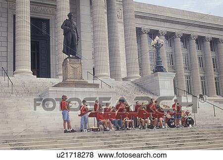 State Capitol, Jefferson City, MO, State House, Missouri, Group of students in the Tiger Jazz Band play on the front steps of the Missouri State Capitol in Jefferson City in the spring. View Large Photo Image Stock Photo - State Capitol, Jefferson City, MO, State House, Missouri, Group of students in the Tiger Jazz Band play on the front steps of the Missouri State Capitol in Jefferson City in the spring.. Fotosearch