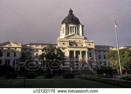 Stock Photo -  State Capitol, Pierre, SD, South Dakota, The South Dakota State Capitol Building in the capital city of Pierre.. Fotosearch
