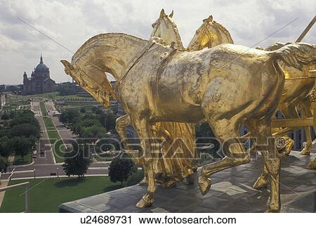 State Capitol, St. Paul, MN, State House, Minnesota, Twin Cities, The Progress of the State gold chariot statue under the dome of the Minnesota State Capitol building in the capital city of Saint Paul. View Large Photo Image Stock Image - State Capitol, St. Paul, MN, State House, Minnesota, Twin Cities, The Progress of the State gold chariot statue under the dome of the Minnesota State Capitol building in the capital city of Saint Paul.. Fotosearch