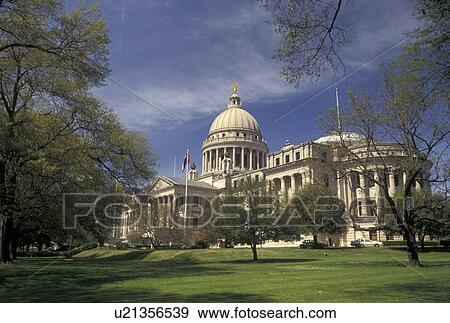 Stock Photo -  State Capitol, State House, Jackson, MS, Mississippi, The State Capitol Building in the capital city of Jackson.. Fotosearch