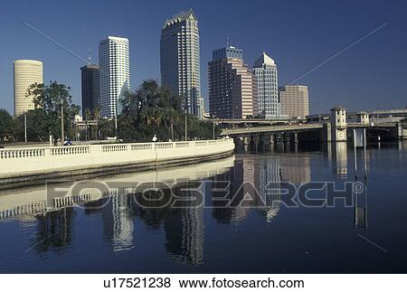 Tampa, FL, skyline, Florida, Tampa Bay, Skyline of downtown Tampa on Hillsborough Bay. View Large Photo Image Stock Photo - Tampa, FL, skyline, Florida, Tampa Bay, Skyline of downtown Tampa on Hillsborough Bay.. Fotosearch