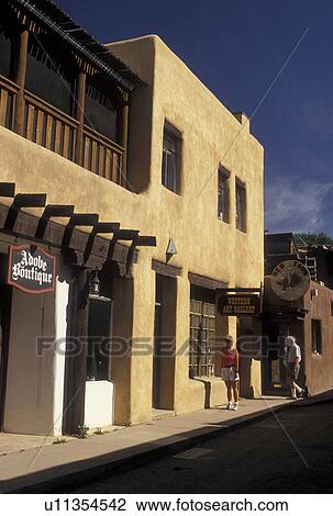 Taos, NM, New Mexico, Adobe style shops and galleries in downtown Taos. View Large Photo Image Stock Image - Taos, NM, New Mexico, Adobe style shops and galleries in downtown Taos.. Fotosearch