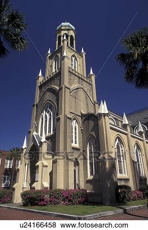 temple, Savannah, GA, Georgia, The Temple Mickve Israel in Savannah. View Large Photo Image Stock Photo - temple, Savannah, GA, Georgia, The Temple Mickve Israel in Savannah. . Fotosearch