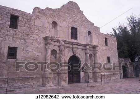 Stock Image -  The Alamo, San Antonio, TX, Texas, The Alamo, Mission San Antonio de Valero. San Antonio Missions National Park. . Fotosearch