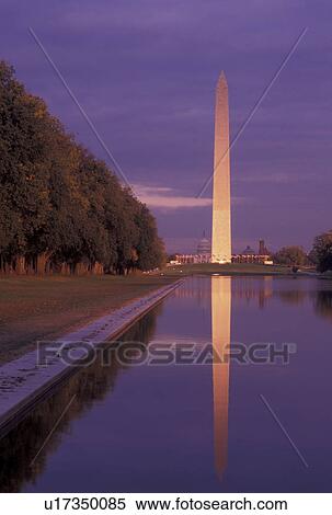 The National Mall, Washington Monument, sunset, Washington, DC, District of Columbia, The Washington Monument reflects in the reflecting Pool at sunset at the National Mall in Washington D. C. View Large Photo Image Stock Photography - The National Mall, Washington Monument, sunset, Washington, DC, District of Columbia, The Washington Monument reflects in the reflecting Pool at sunset at the National Mall in Washington D. C.. Fotosearch