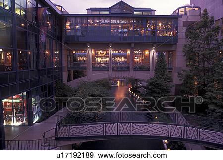 The Riverwalk, San Antonio, TX, Texas, River Center at Paseo Del Rio, The Riverwalk, in downtown San Antonio in the evening. View Large Photo Image Stock Photo - The Riverwalk, San Antonio, TX, Texas, River Center at Paseo Del Rio, The Riverwalk, in downtown San Antonio in the evening. . Fotosearch