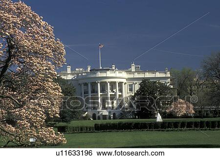 Stock Photograph -  The White House, Washington, DC, District of Columbia, The White House in the spring in Washington, D. C.. Fotosearch